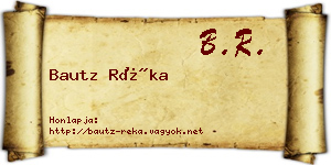 Bautz Réka névjegykártya